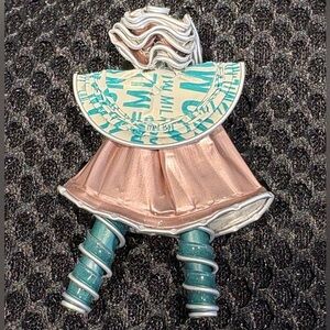 Artistic Pink and Teal Brooch